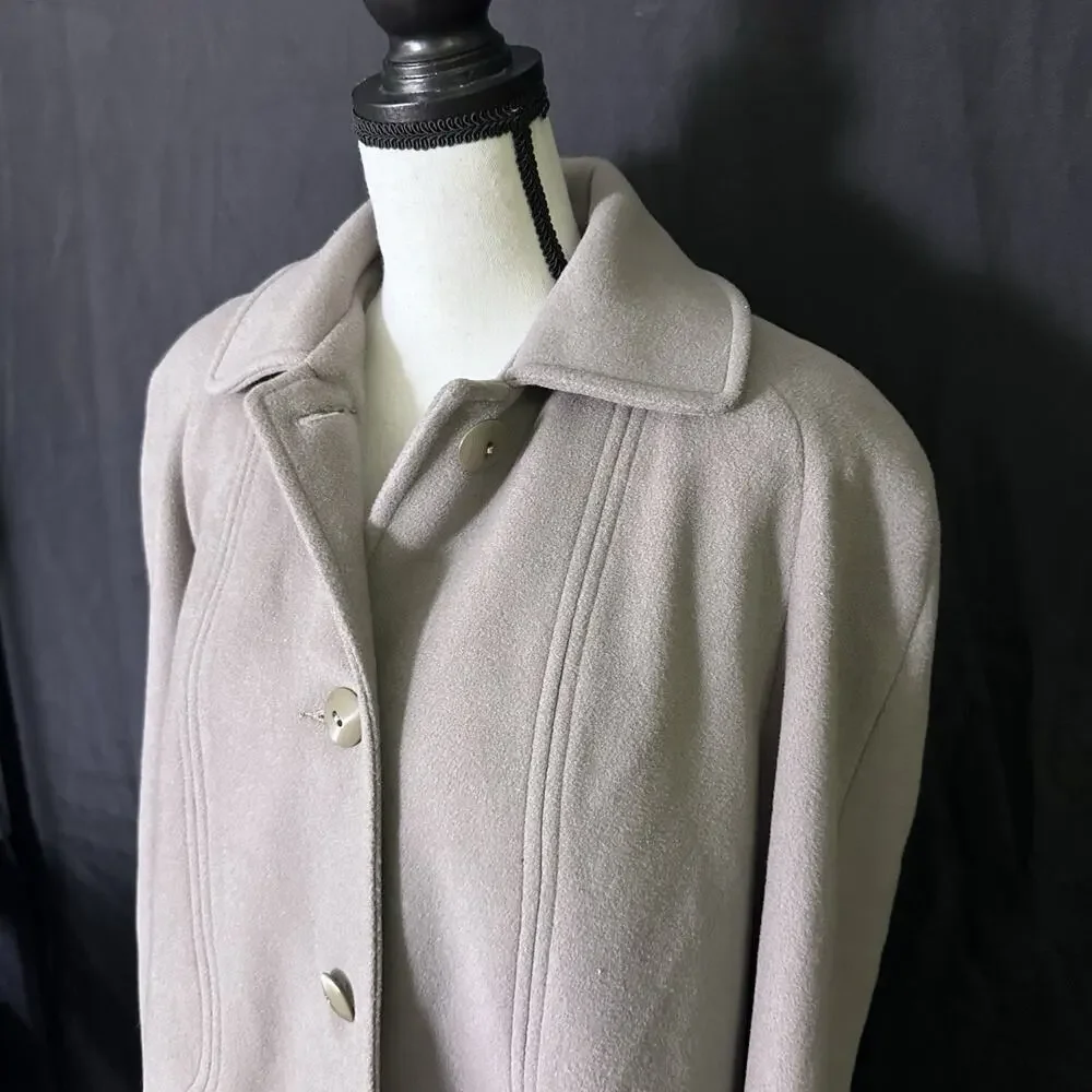 Vintage Alorna 100% Wool Coat Gray Fully Lined Size 10 Button Front &‎ Pockets